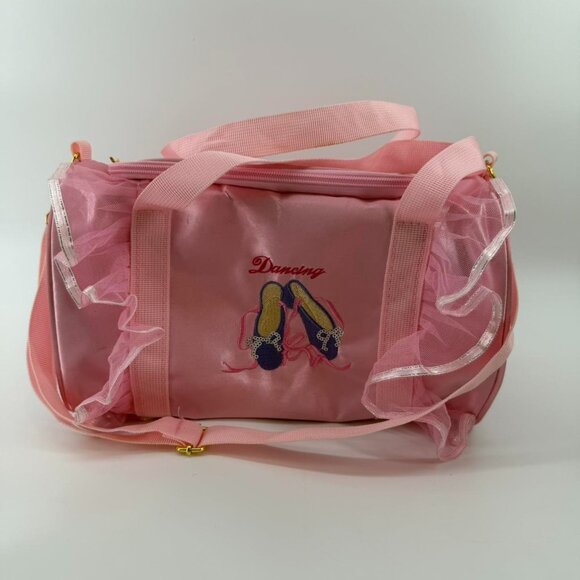 Pink Ballet Dance Duffel Bag for Girls Tutu Ruffle Gym Toddler Dance Bag - Picture 1 of 6